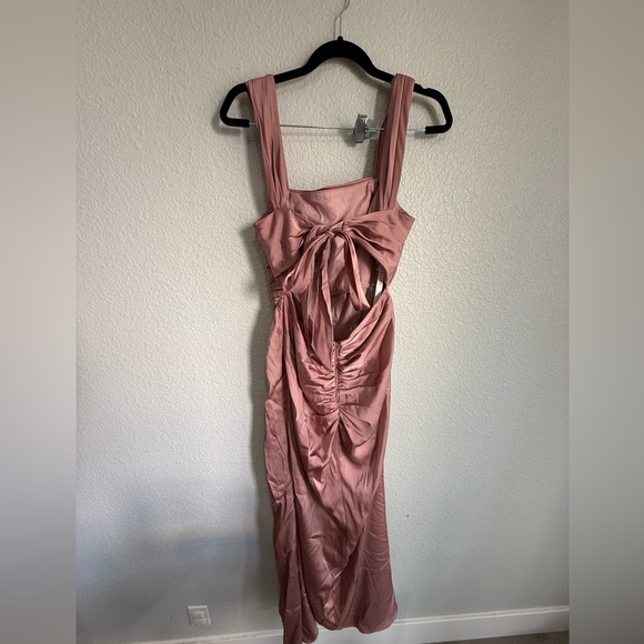 Azazie jesaphine dusty rose size 8 stretch satin formal dress - Picture 5 of 7